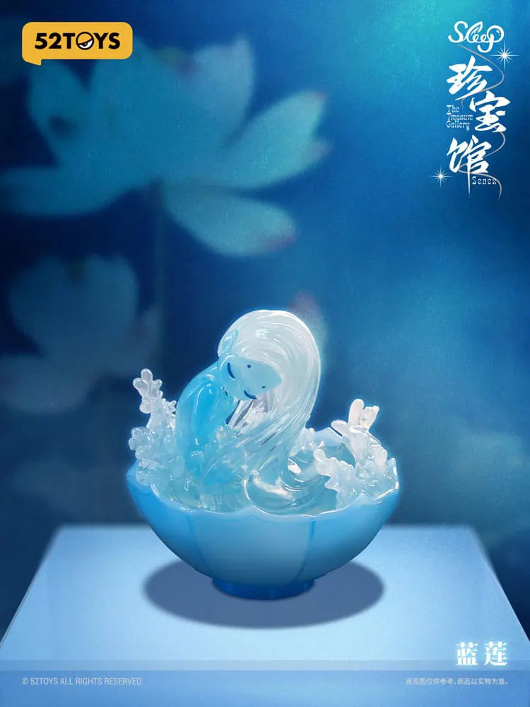Translucent blue Sleep figure representing the water element, surrounded by lotus flowers
