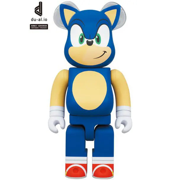 Sonic the Hedgehog Bearbrick front view in classic SEGA style