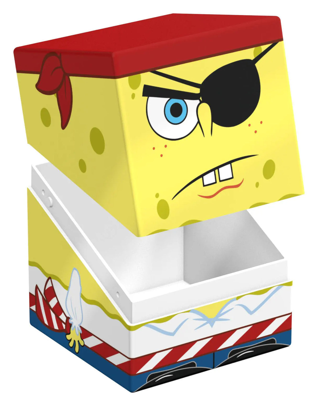 Pirate SpongeBob Squaroes deck box open showing card storage compartment