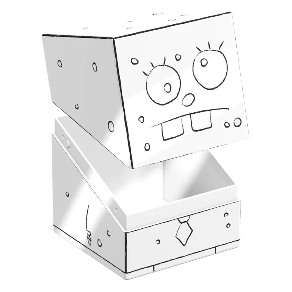 Open DoodleBob Squaroes collectible deck box showcasing card storage space