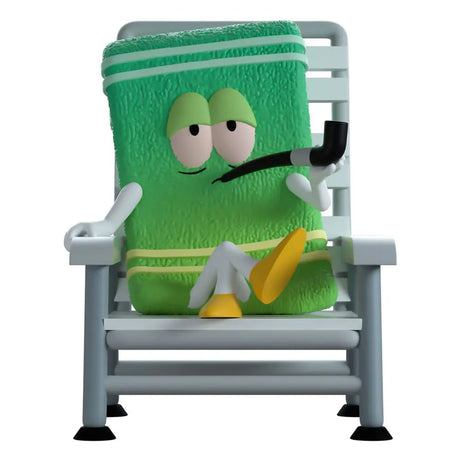 St. Patrick’s Day Towelie Youtooz vinyl figure lounging in chair with pipe