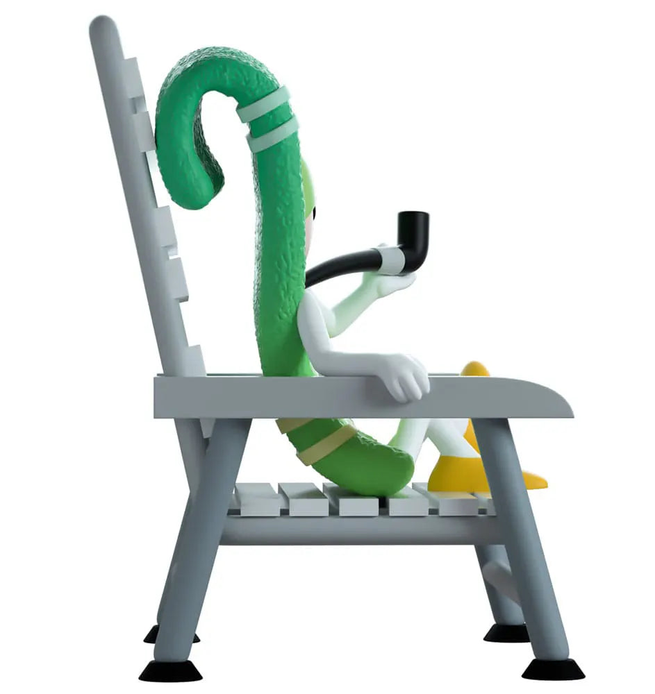 Side profile of Towelie figure holding pipe in St. Patrick’s Day edition