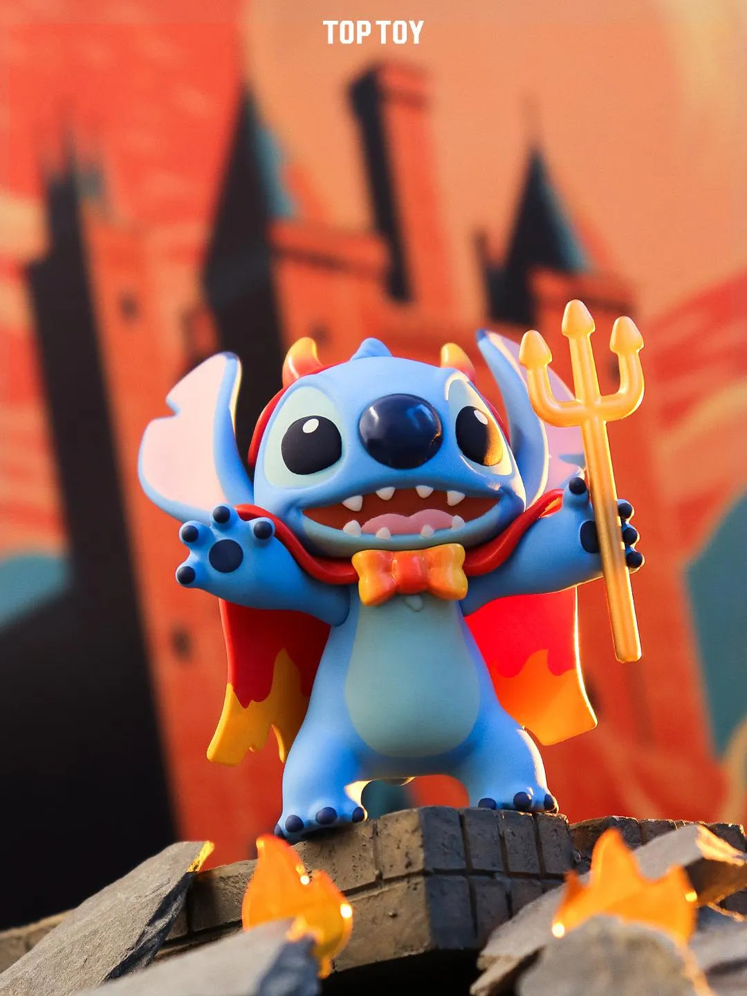 Devil Stitch collectible figure with trident and red cape from the Disney Weird Diary Series.