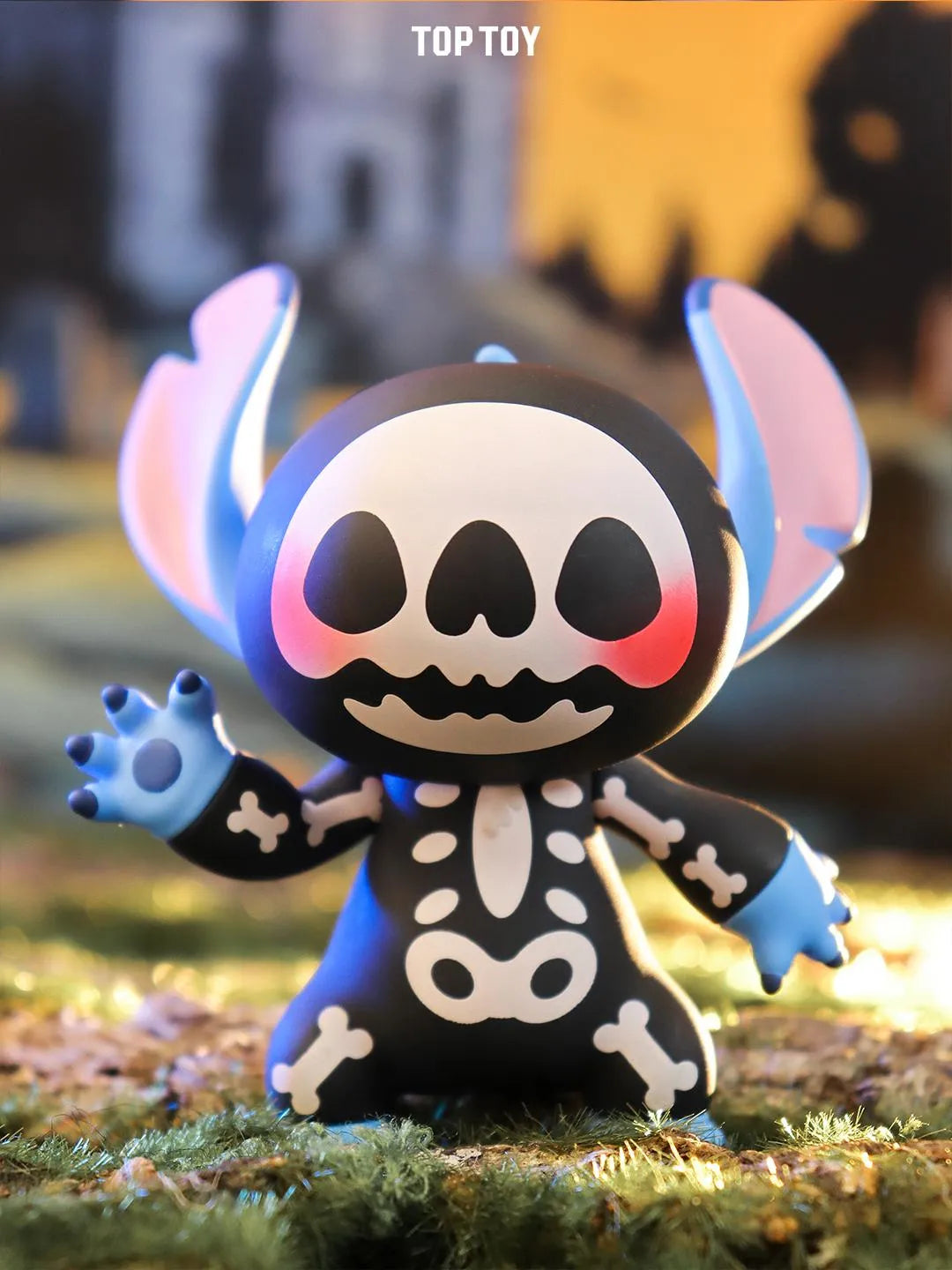 Back view of Skeleton Stitch collectible with skull face mask from the Weird Diary Series.