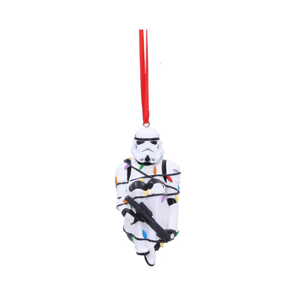 Stormtrooper In Fairy Lights Hanging Ornament front view