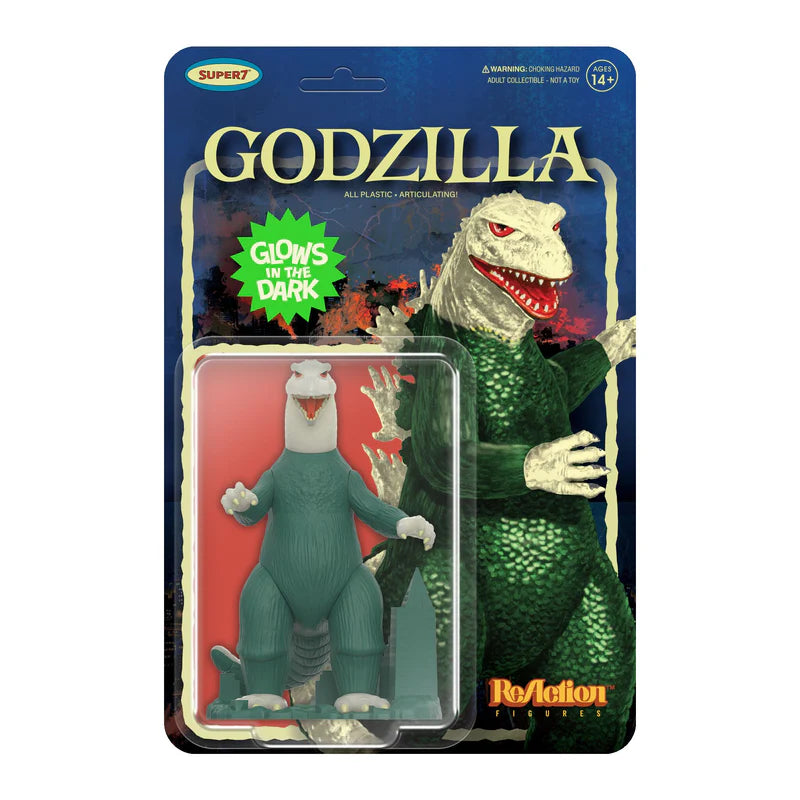 Godzilla Model Kit (Glow) Toho ReAction Figure vintage blister packaging front.