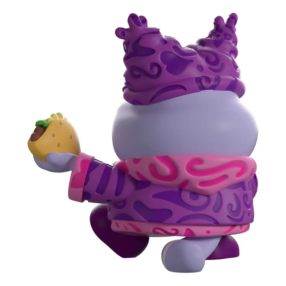 Back view of Taco Chowder Youtooz vinyl figure showing detailed hat, outfit patterns, and taco in hand.