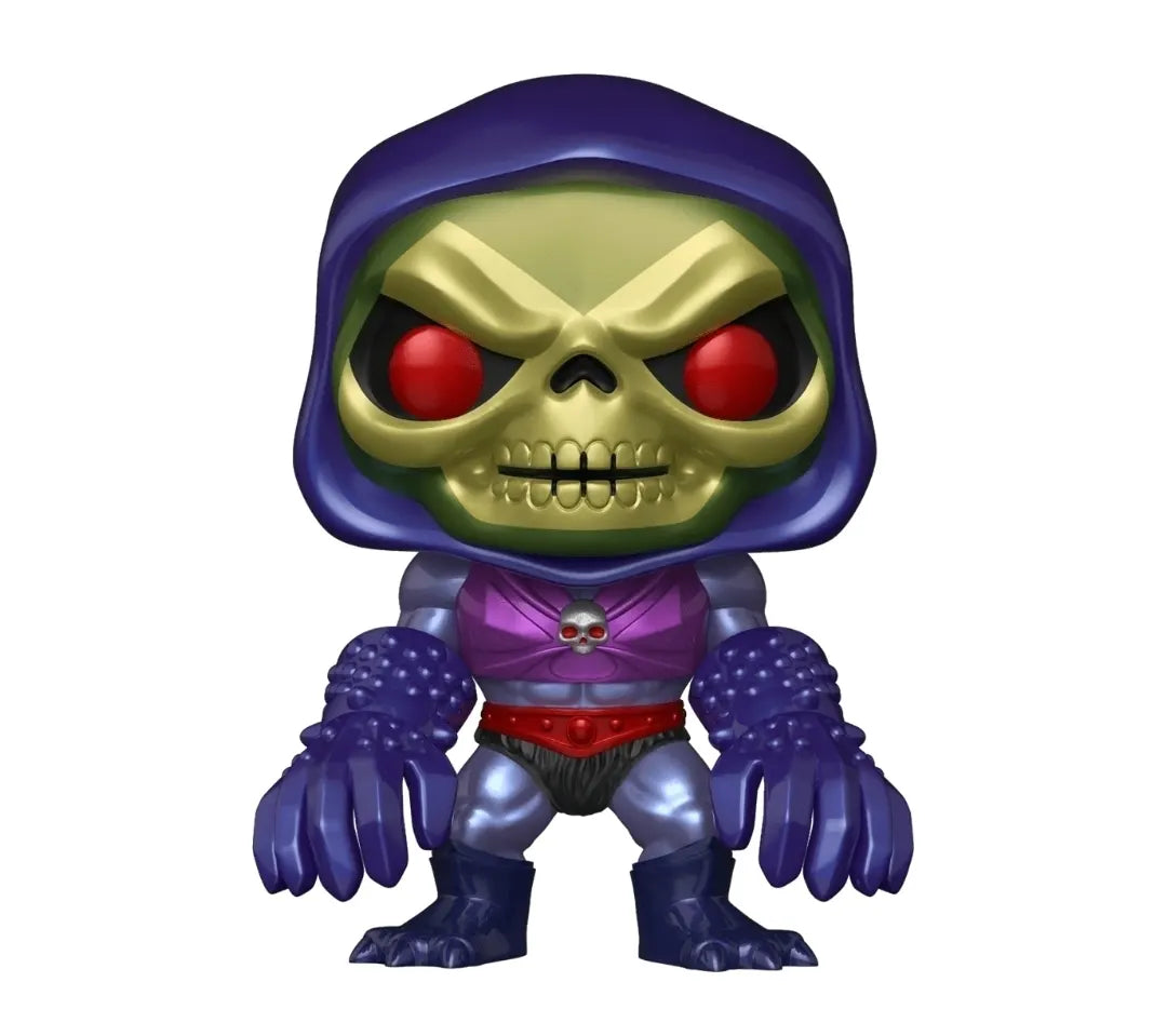 Close-up of Terror Claws Skeletor Funko Pop! showing purple armor and metallic claw weapons.