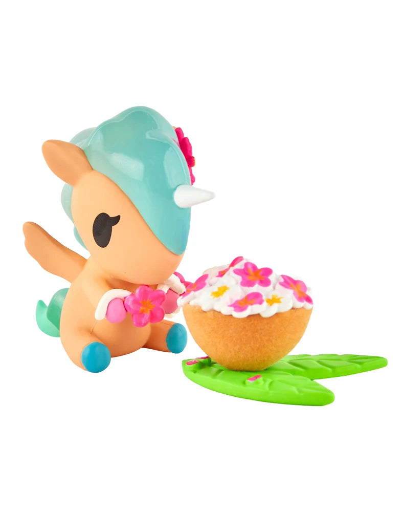 tokidoki Hawaiian Ohana Leilani Unicorno with tropical flowers