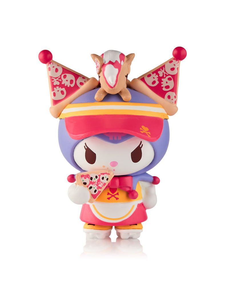 tokidoki kuromi fast food themed figure holding pizza slice