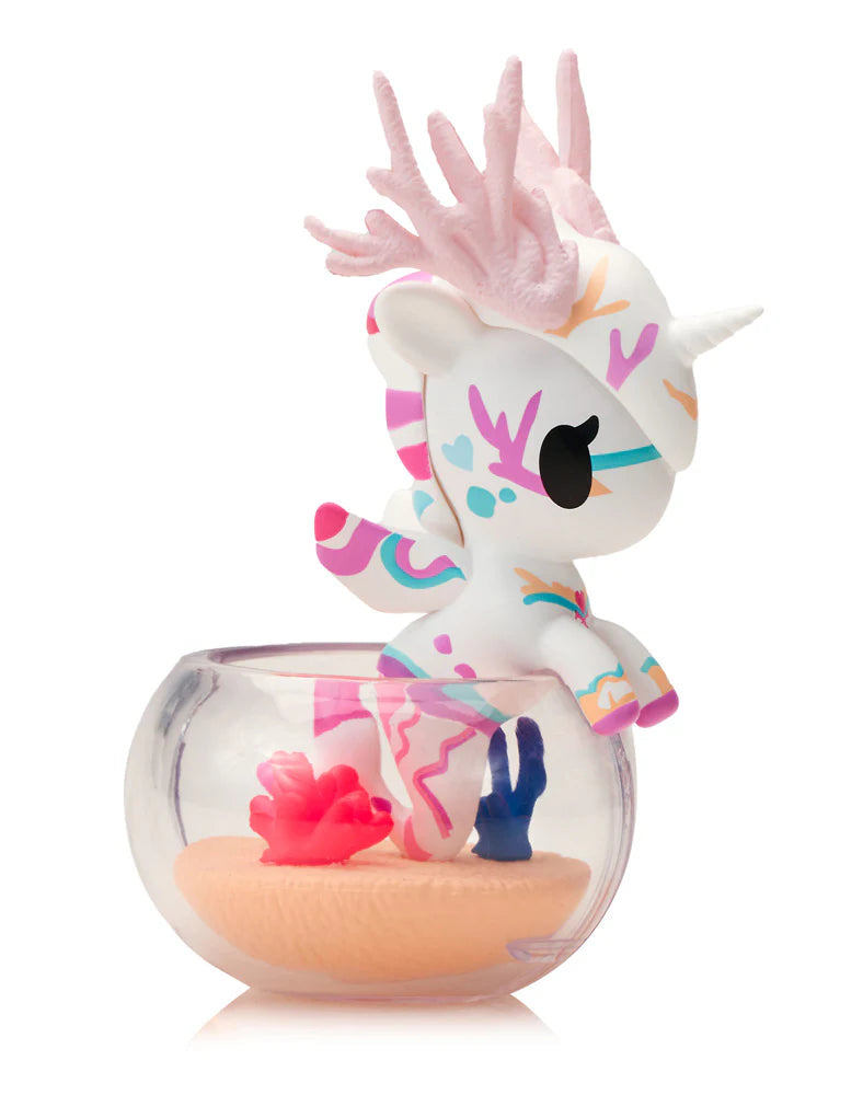 Neon Reef Mermicorno white coral collectible figure with colorful reef design