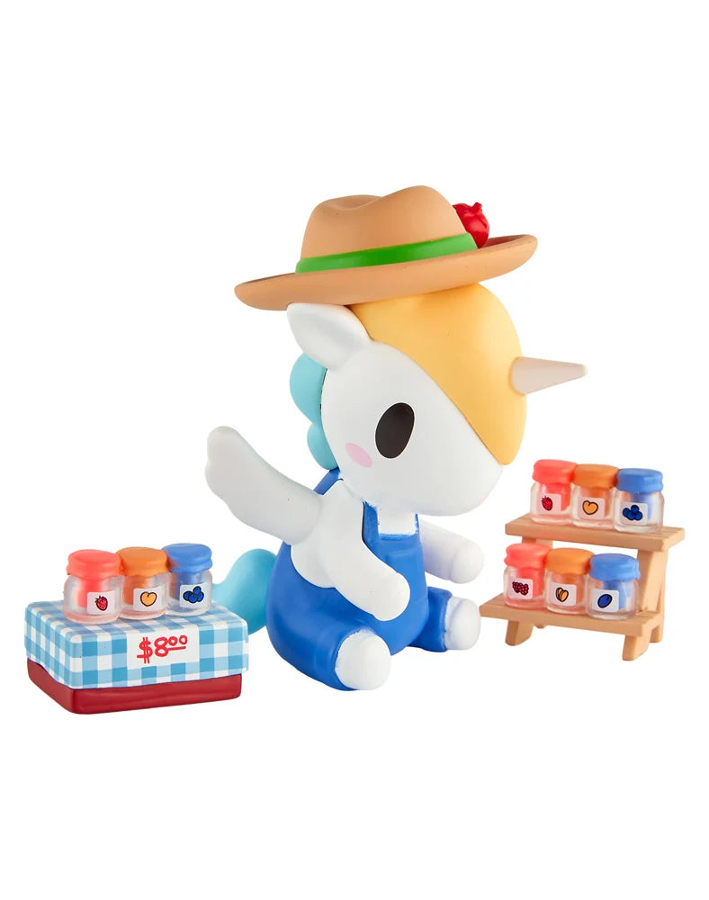 tokidoki Farmers Market Unicorno Jam Stand figure with jam jars