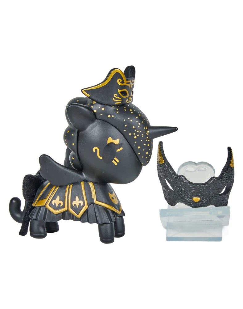 tokidoki Unicorno Majestic Aristocat masked black and gold unicorn figure