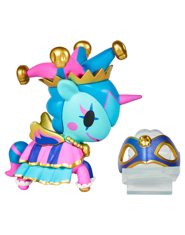 tokidoki Unicorno Imperial Jester colorful figure with jester mask