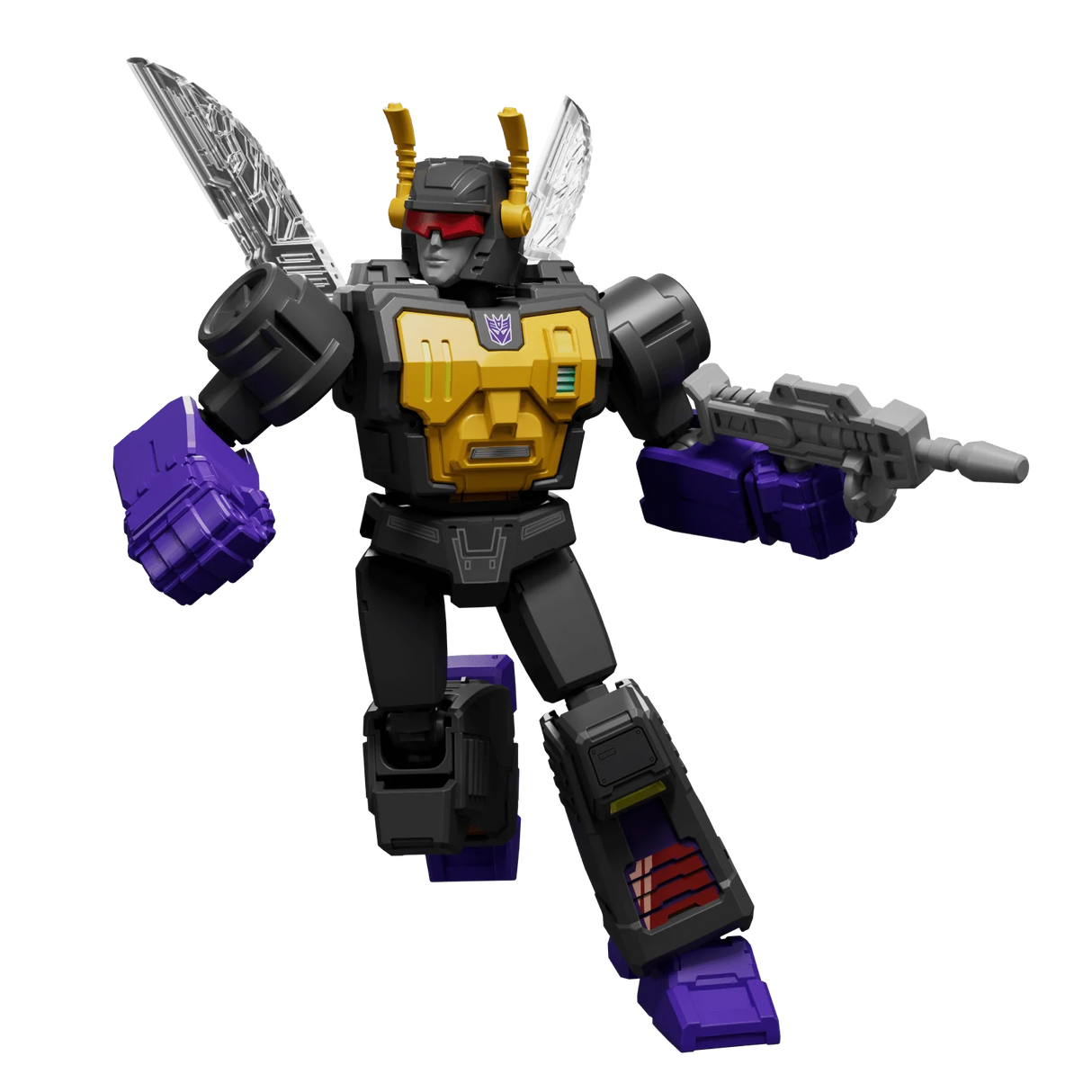 BLOKEES Kickback figure with purple fists and blaster
