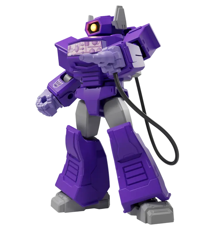 Transformers Blokees Galaxy Version 04 Shockwave model kit with laser arm cannon