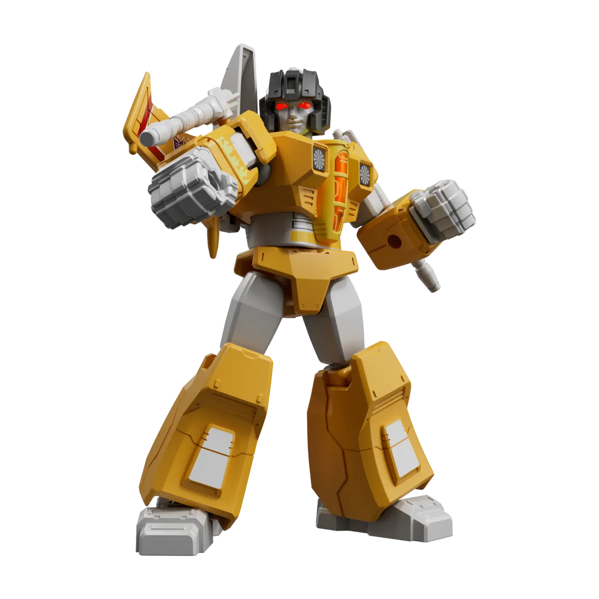 Transformers Blokees Shining Version 02 Sunstorm model kit figure with metallic yellow design.