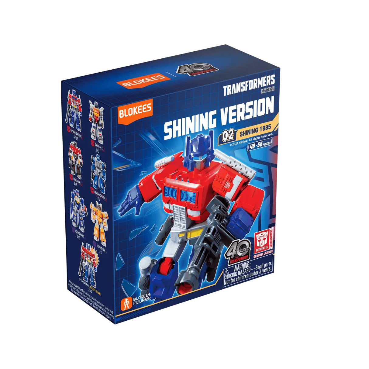 Transformers Blokees Shining Version 02 individual blindbox packaging with Optimus Prime artwork.