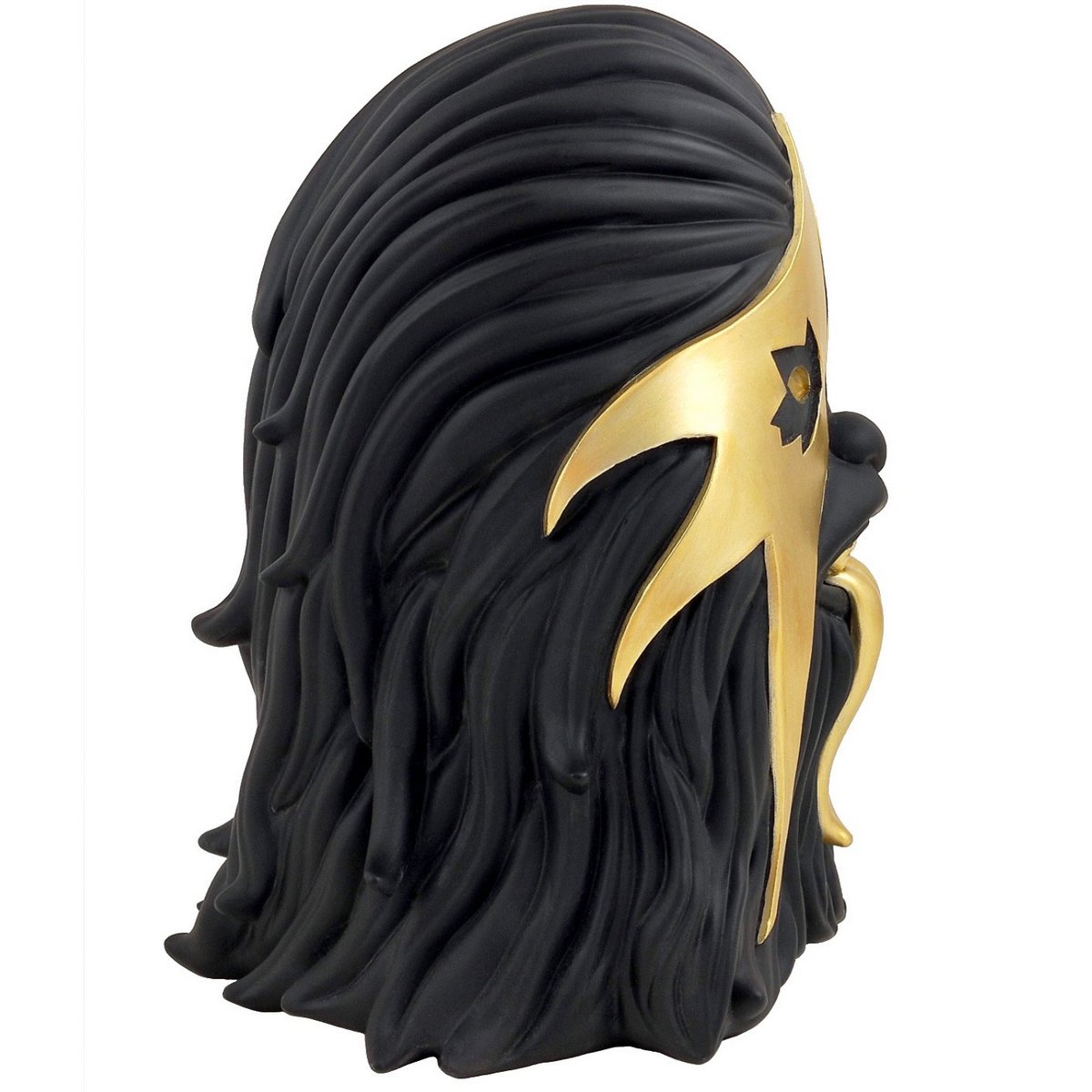 Side profile of 8 inch Thrashbacca designer toy with sculpted hair texture