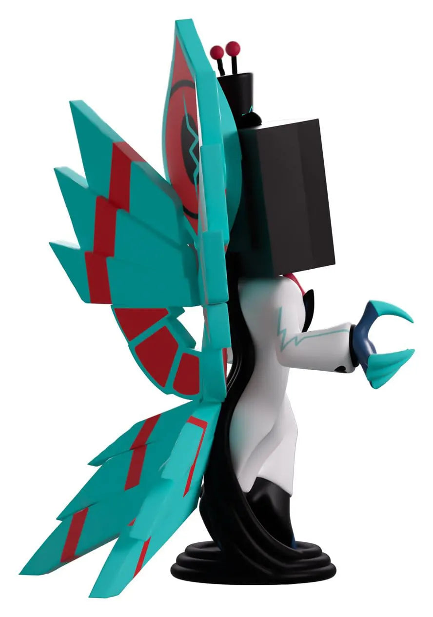 Side view of Vox Populi Hazbin Hotel Youtooz figure highlighting layered wings