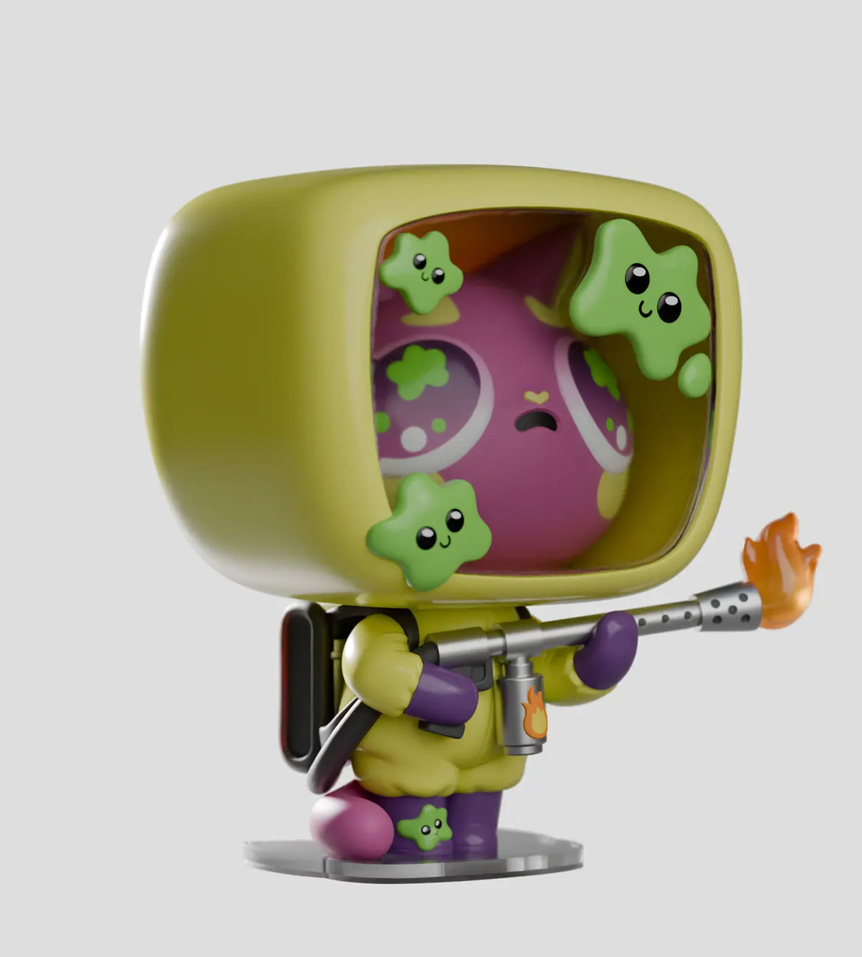 widdle baby slime tv head flamethrower figure collectible
