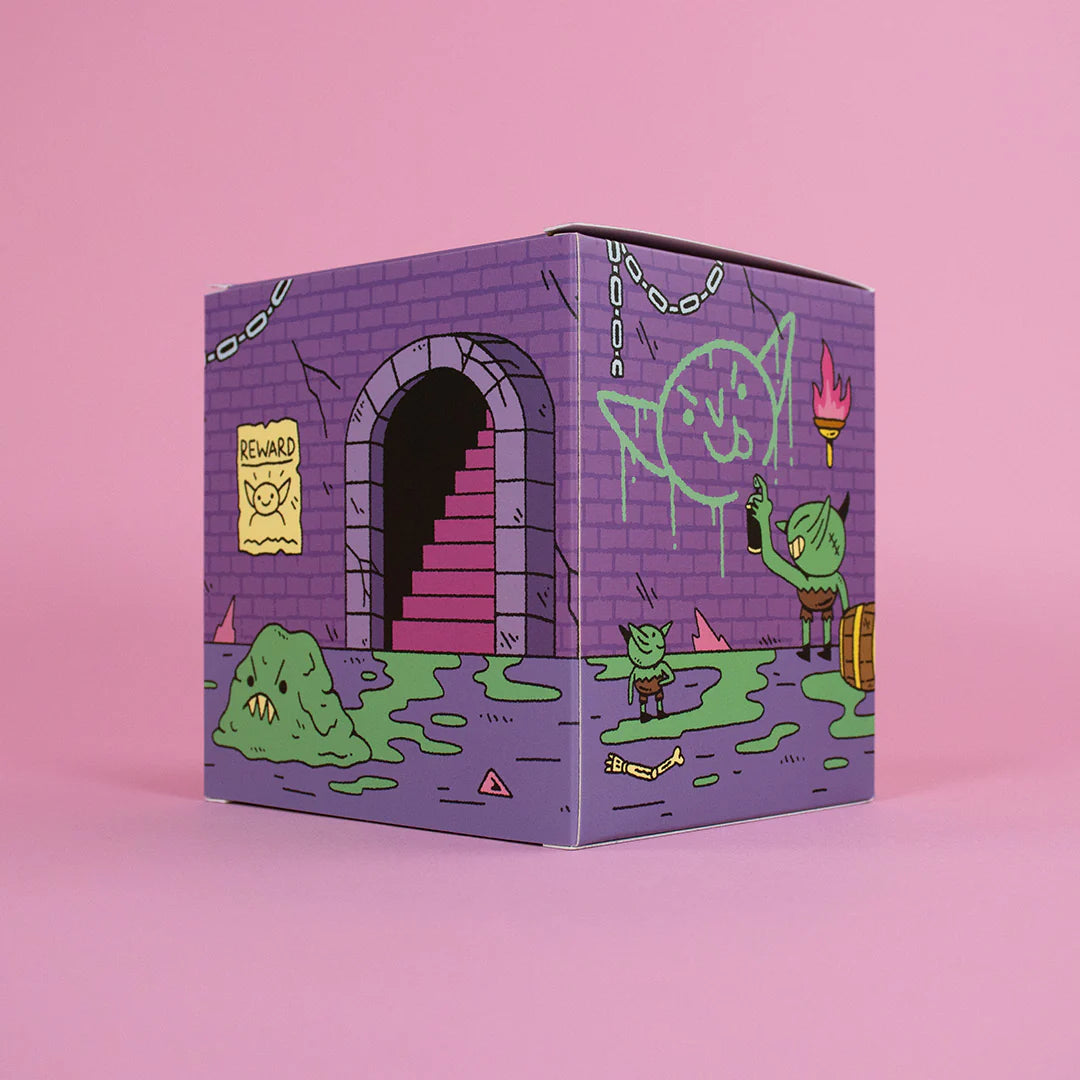 wizard of barge dumpster fire vinyl figure box