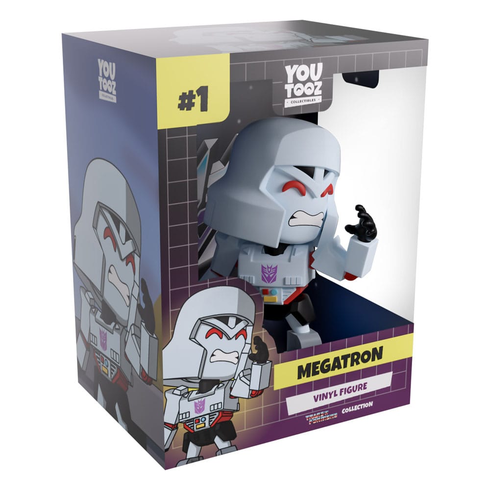 Megatron Youtooz Transformers vinyl figure in box packaging front view