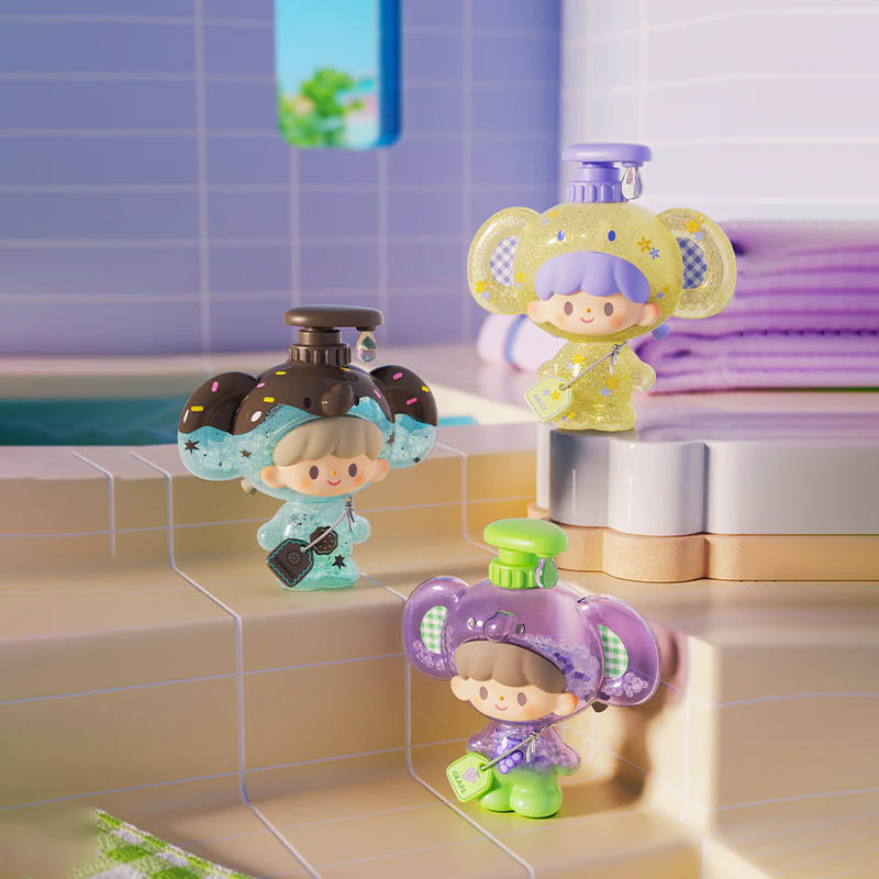 Koala-themed Bubble Bath Series Baby figures with glitter and translucent finishes
