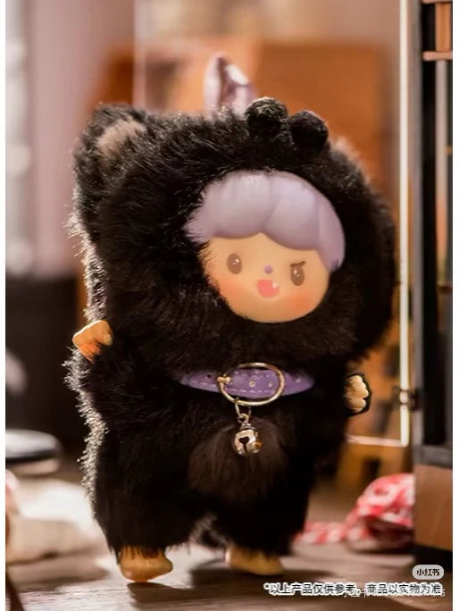 Zzoton My Little Cat Plush Blind Box - Naughty Black Cat plush with purple collar