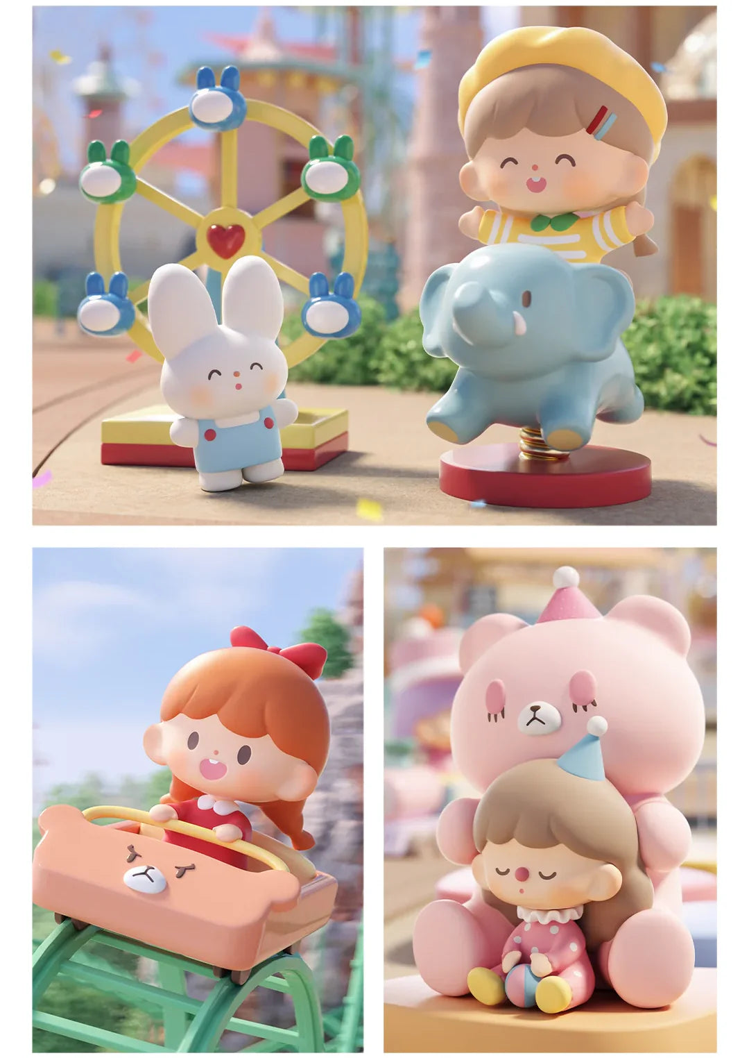 Shake Shake, Roller Coaster and Big Hug zZoton Treasure Land collectible figures