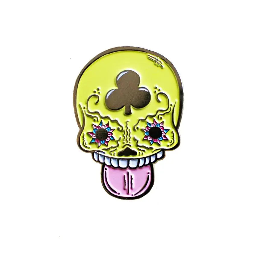 Calavera Suave Pin (Yellow) (Soft Enamel) by Creamlab