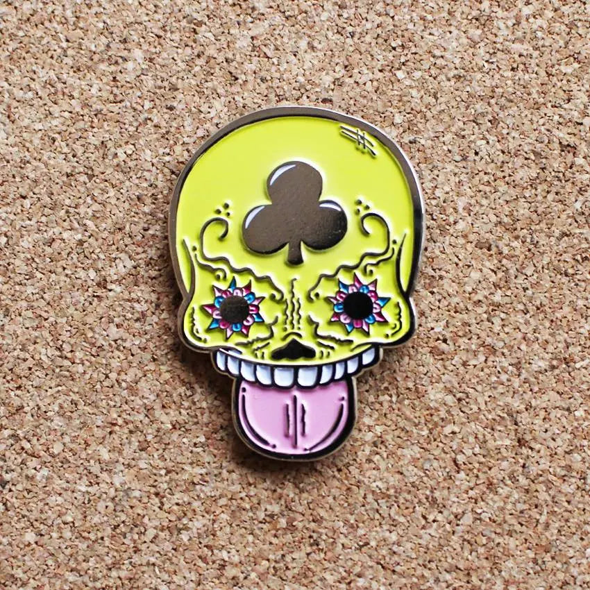 Calavera Suave Pin (Yellow) (Soft Enamel) by Creamlab
