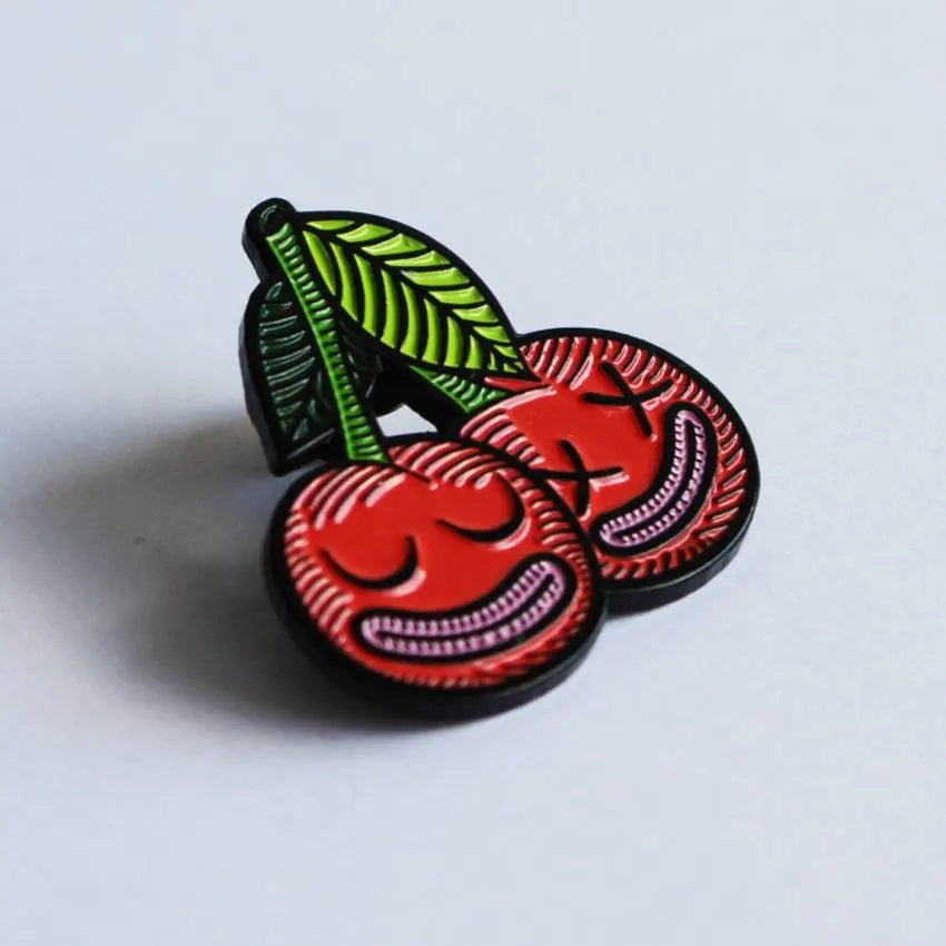 Cherrysh Pin (Red) (Soft Enamel) by Creamlab