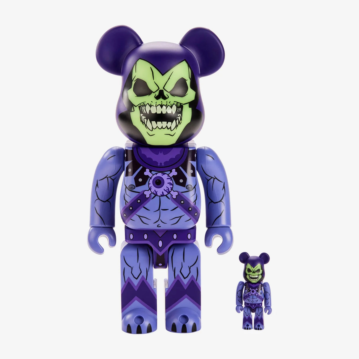 Masters of the Universe Skeletor BE@RBRICK 100% & 400% - By Mishka