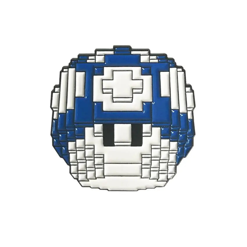 Mushroom Pin (Blue) (Soft Enamel) by Vuitbits