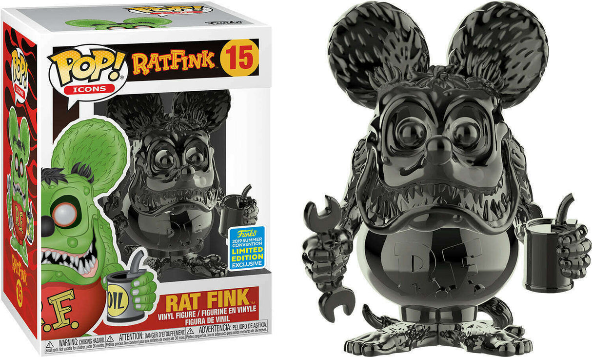 Rat Fink 15 (Black Chrome) Funko Pop! Vinyl Icons (2019 Summer Convention Exclusive)