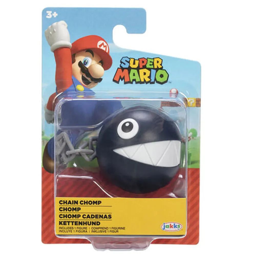Packaged Chain Chomp figure in Super Mario blister card by Jakks Pacific.