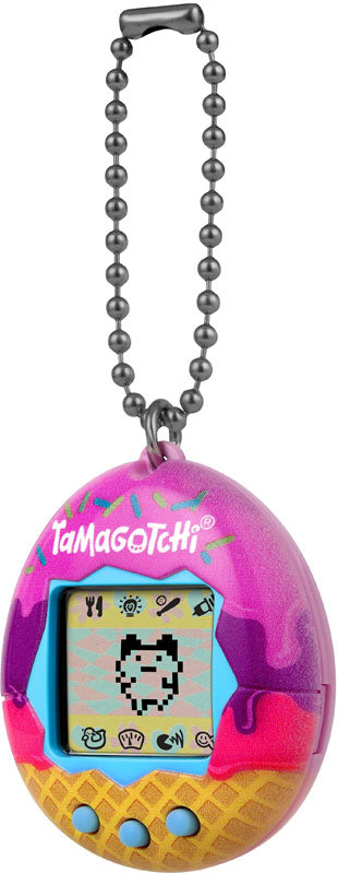 Detailed LCD screen of Ice Cream Tamagotchi in use