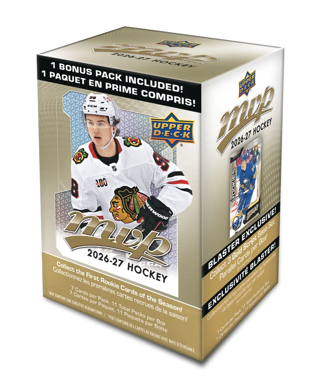 2026-27 Upper Deck MVP Hockey Blaster Box with exclusive Gold Script parallels
