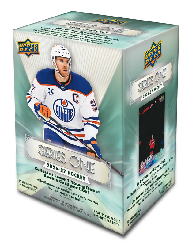 2026-27 Upper Deck Series One Hockey Blaster Box featuring Connor McDavid in an Edmonton Oilers jersey
