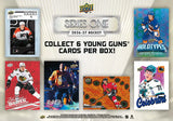 Upper Deck Series One 2026-27 Hockey promotional artwork featuring Young Guns, Holotypes, UD Canvas and Population Count cards