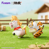 Alexander The Fat Tiger Go Pony Go figure chasing a running horse in a grassy field