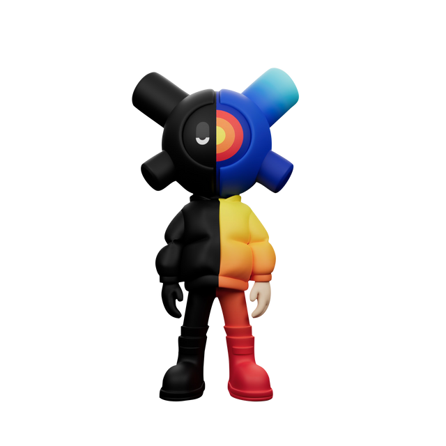 Dark Light EQSO Series 2 designer vinyl art toy by PopTerror front view