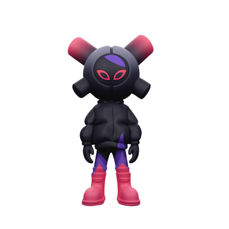 Purple Fire EQSO Series 2 vinyl art toy by PopTerror front view