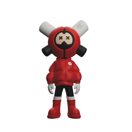 Xtra Red EQSO Series 2 vinyl art toy by PopTerror front view