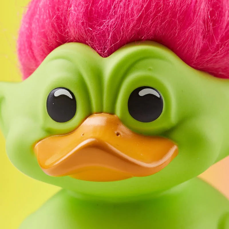 Close-up of TUBBZ Troll duck’s cute face and beak