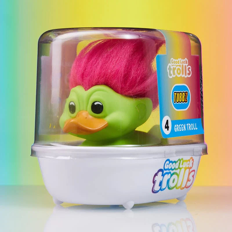 TUBBZ Green Troll duck in collectible bathtub packaging