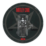 Nikki Sixx figure in round blister packaging with Mötley Crüe logo and die-cut album-style card