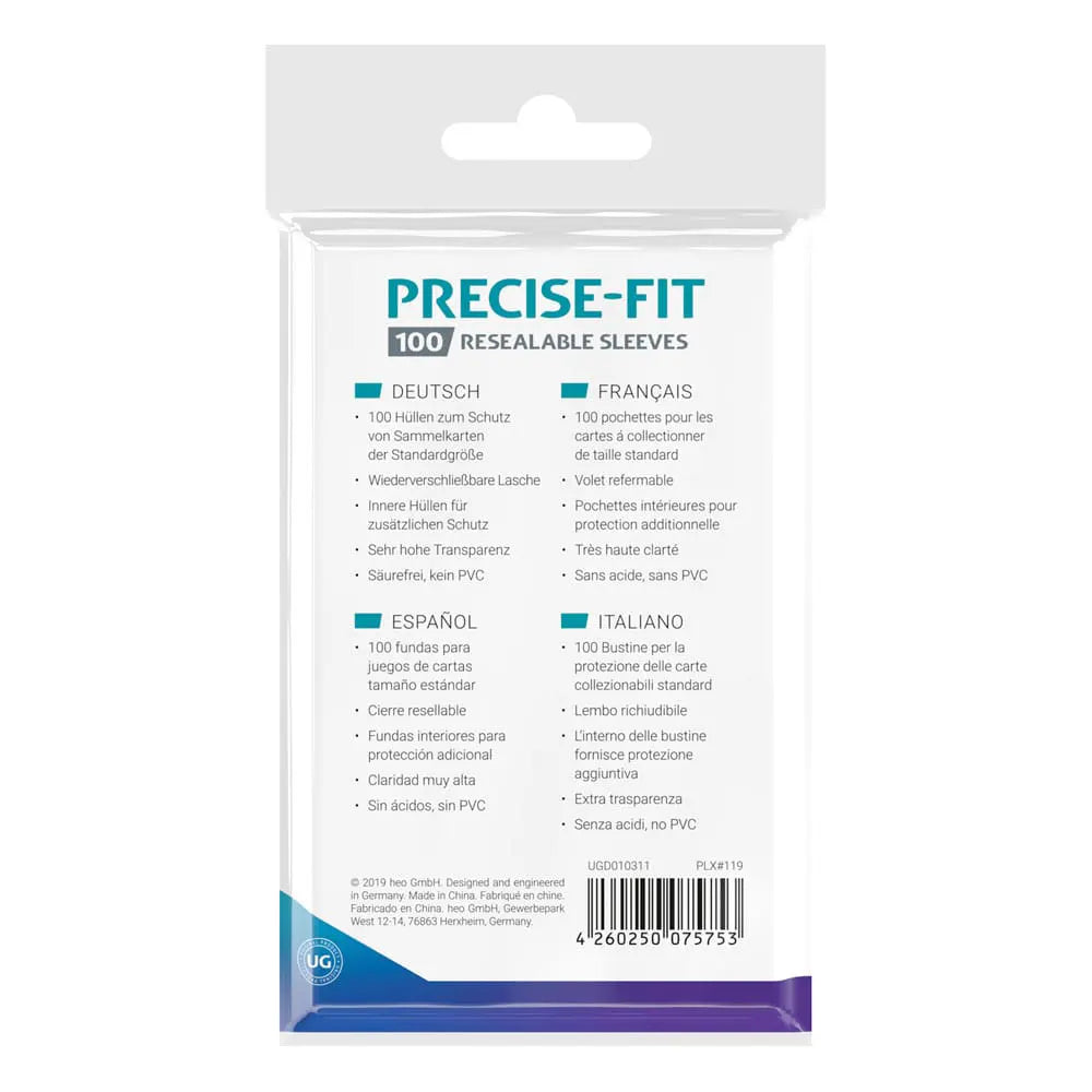 Ultimate Guard Precise-Fit Sleeves Standard Size (100) - Resealable