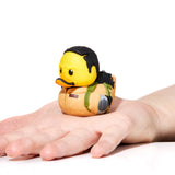 Side profile of Winston Zeddemore TUBBZ duck with Ghostbusters patch